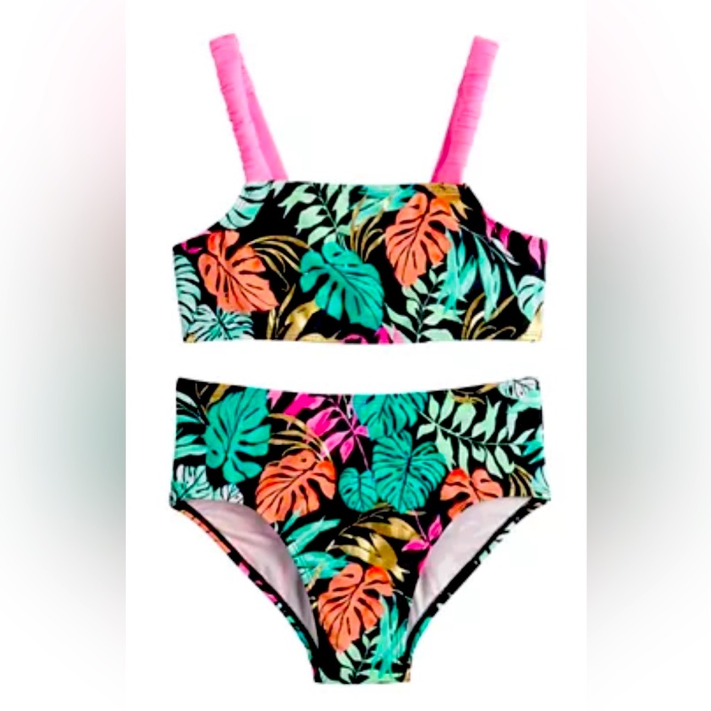 Girls SO® Under the Palms Top + Bottoms Swimsuit Set